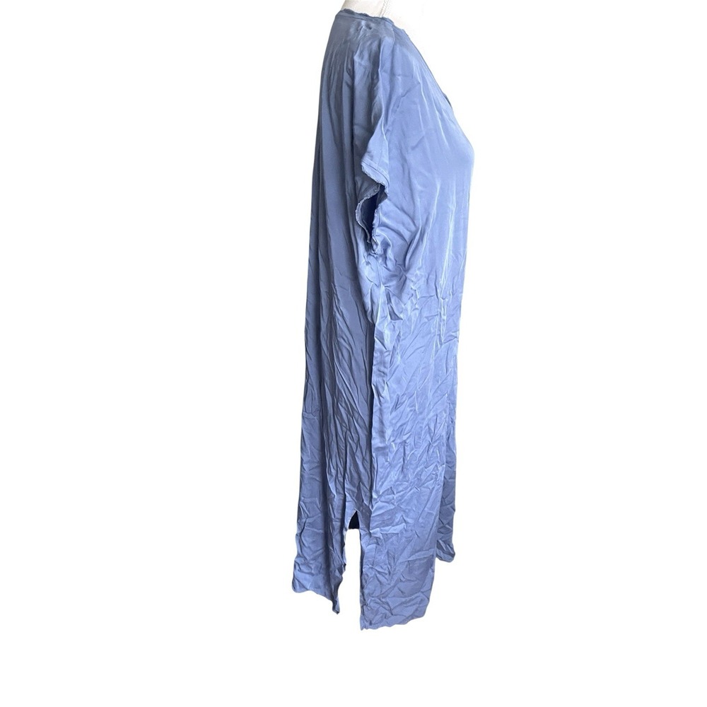NWT J.Jill Pure Jill Elements Blue Satin 100% Viscose Maxi Dress Sz M Lagenlook - Picture 5 of 10